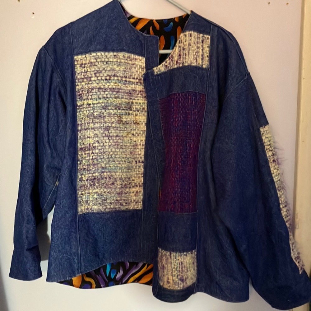 one of a kind designer jean jacket